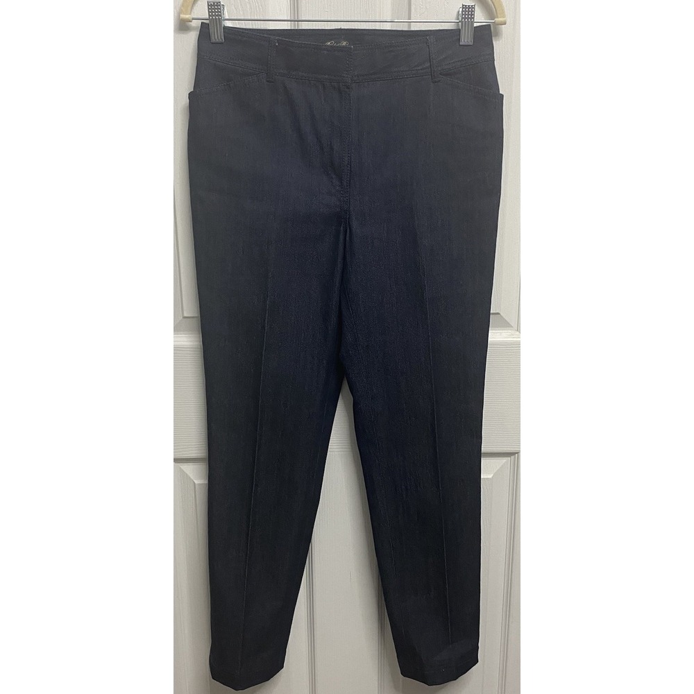 Brooks Brothers Womens Dress Pants Dark Indigo Denim Front Crease Trousers 4 EUC
